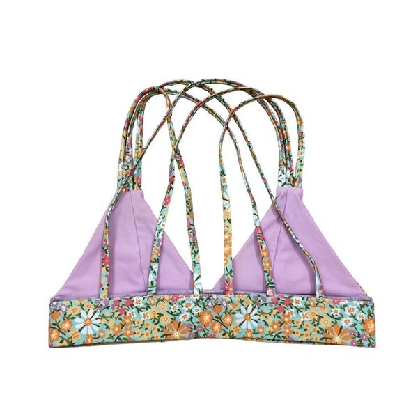 Kulani Kinis Brand Floral Triple Straps Bikini Top Size Small - Picture 4 of 9